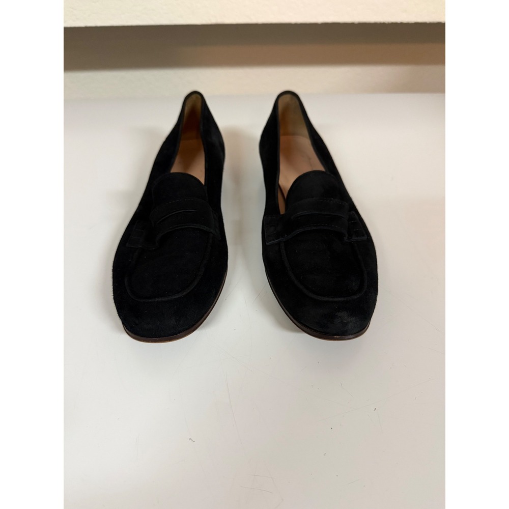 J.Crew Black Suede Penny Loafers Made in Italy Flats Womens 7